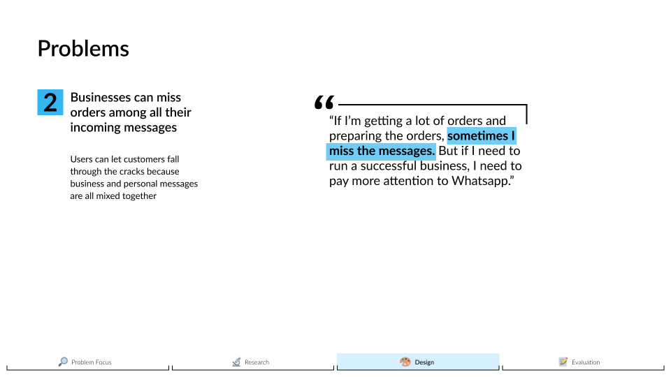 Problem 2: Orders buried in personal conversations